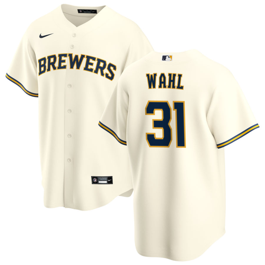 Nike Men #31 Bobby Wahl Milwaukee Brewers Baseball Jerseys Sale-Cream